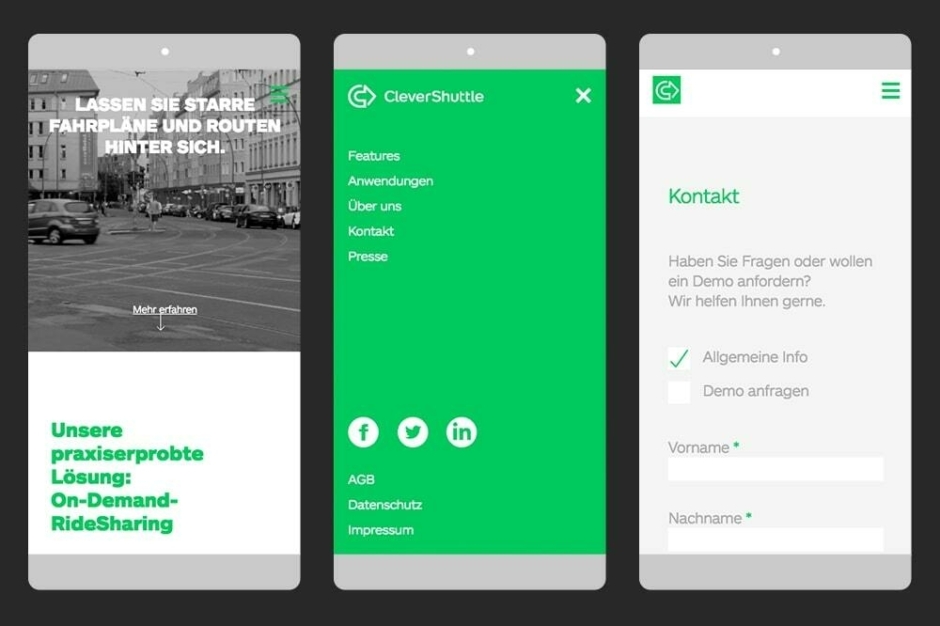 Clevershuttle phones a blog hoods CleverShuttle #CraftCMS B2B-Website