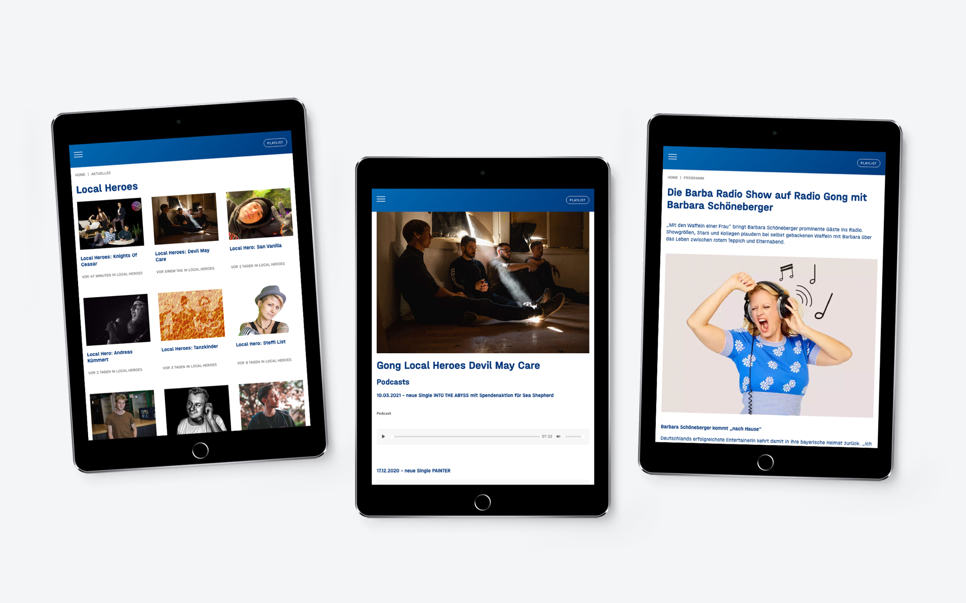 Radio gong wuerzburg website relaunch tablet 2 Die Radio Gong Website als Tablet-ansicht