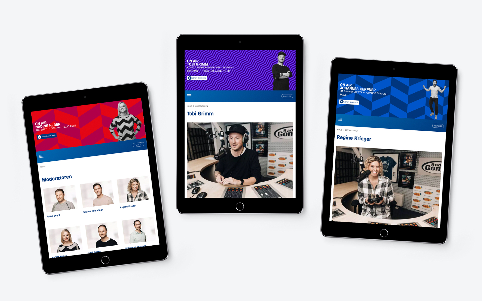 Radio gong wuerzburg website relaunch tablet Die neue Radio Ging Website auf Tablets